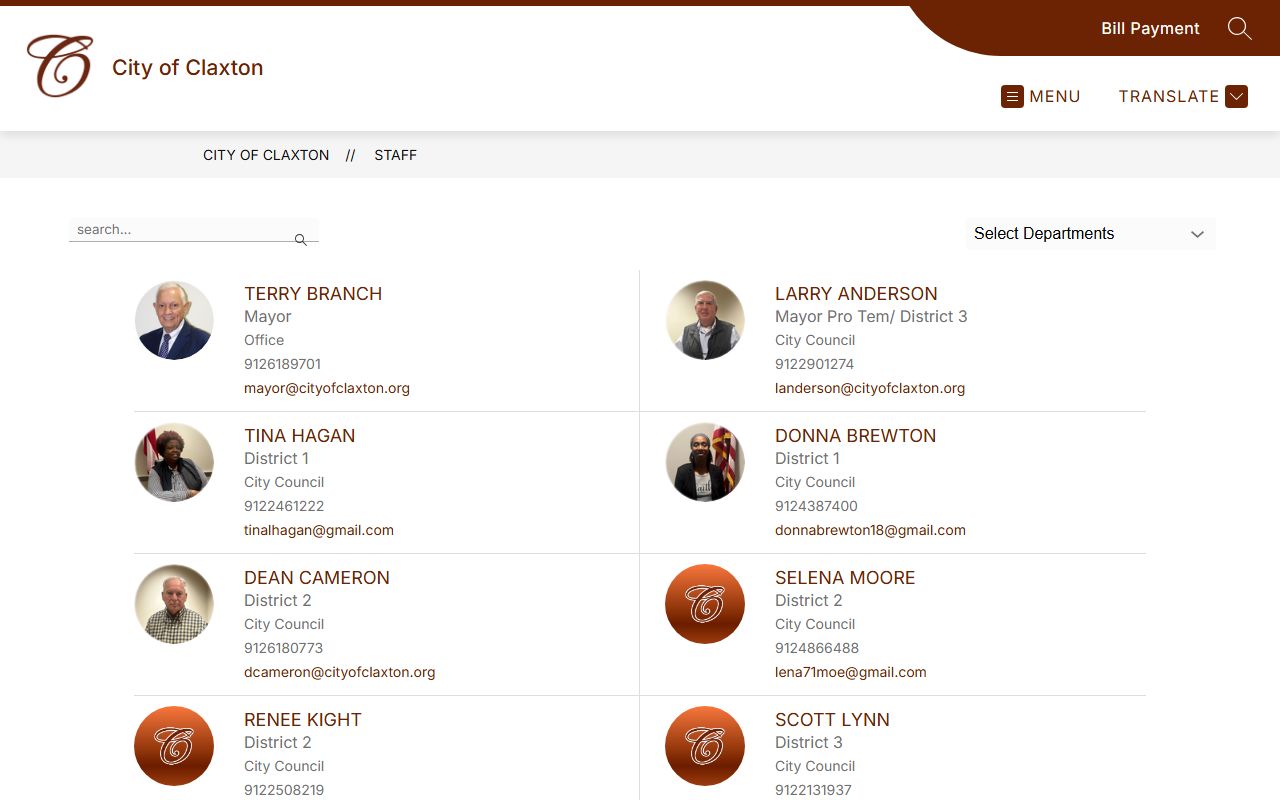 Evans County Clerk of Superior Court municipal contact records context