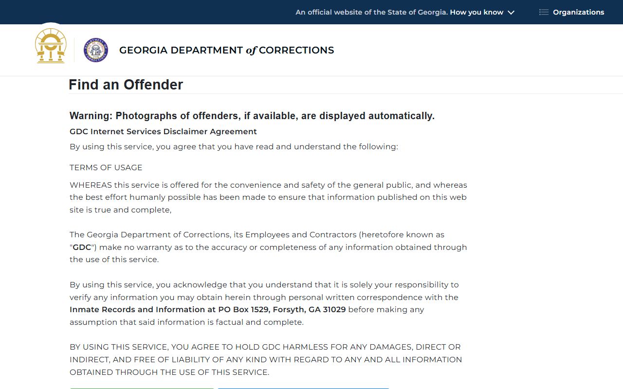 Evans County arrest records and court charges Georgia DOC offender search