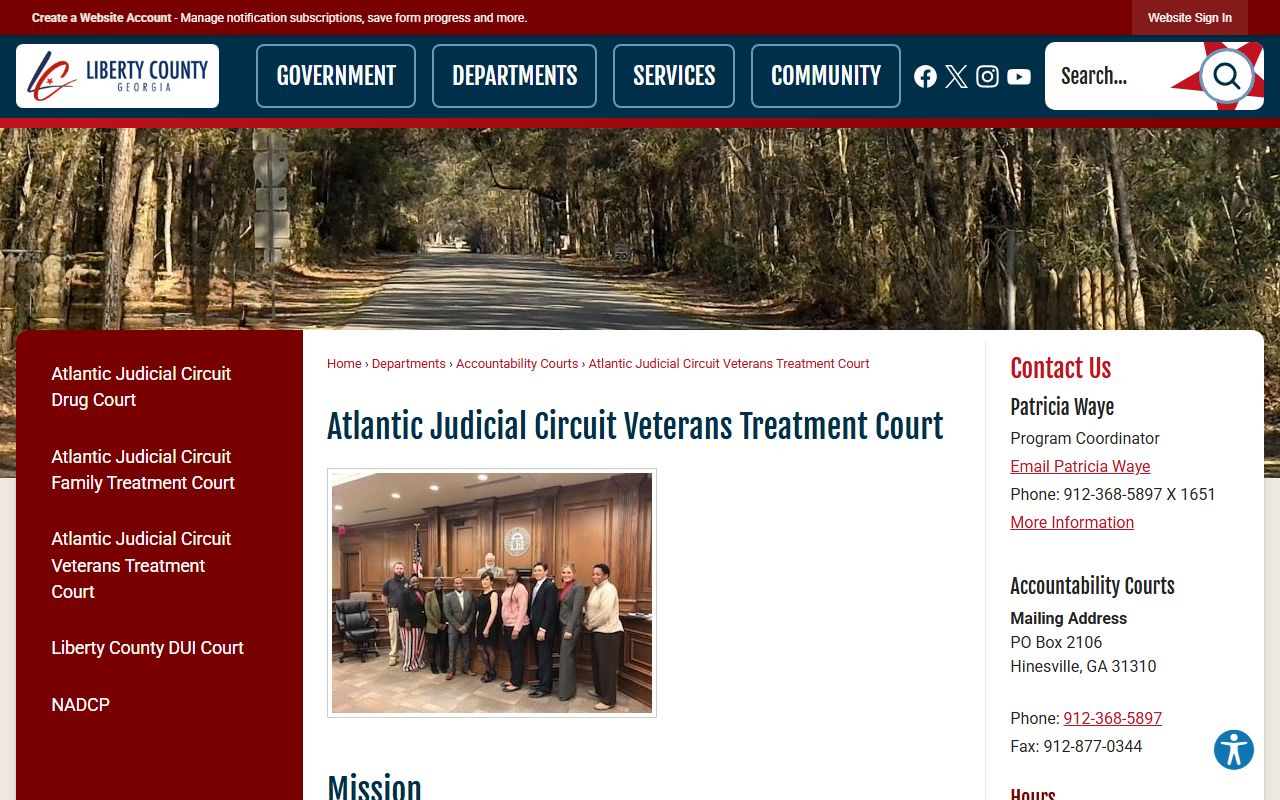 Evans County court dockets Atlantic Judicial Circuit Veterans Treatment Court