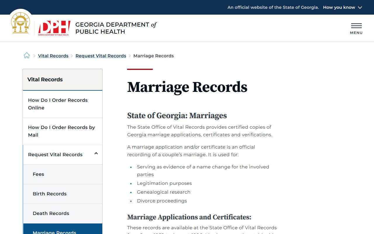 Evans County marriage records Georgia DPH marriage records page