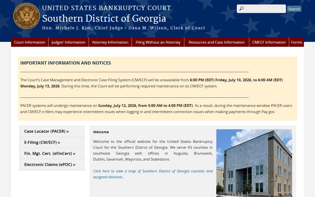 Evans County probate records Southern District of Georgia Bankruptcy Court source