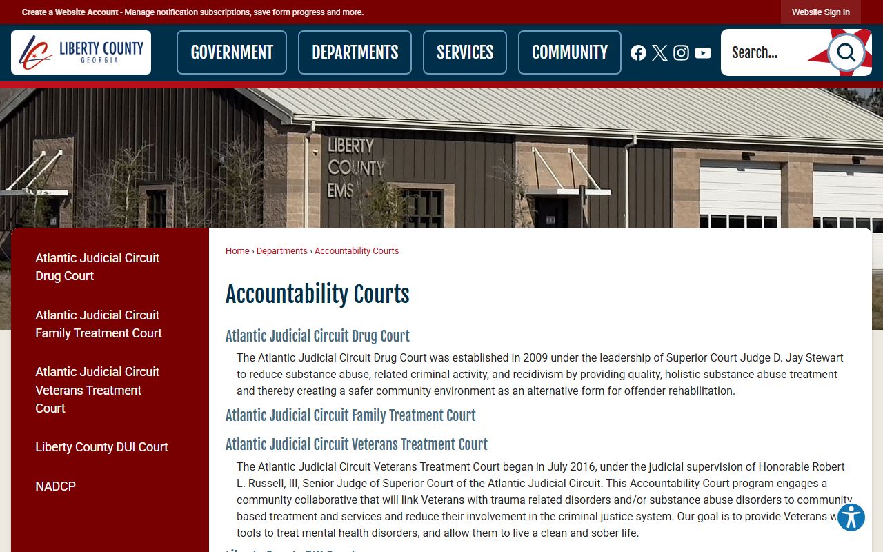 Evans County Superior Court Atlantic Judicial Circuit accountability courts