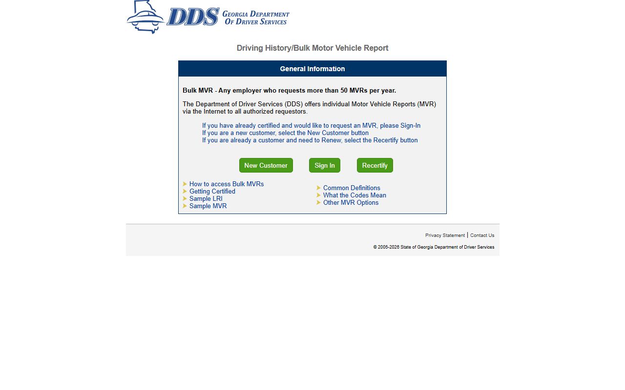 Evans County traffic court records Georgia DDS online MVR portal