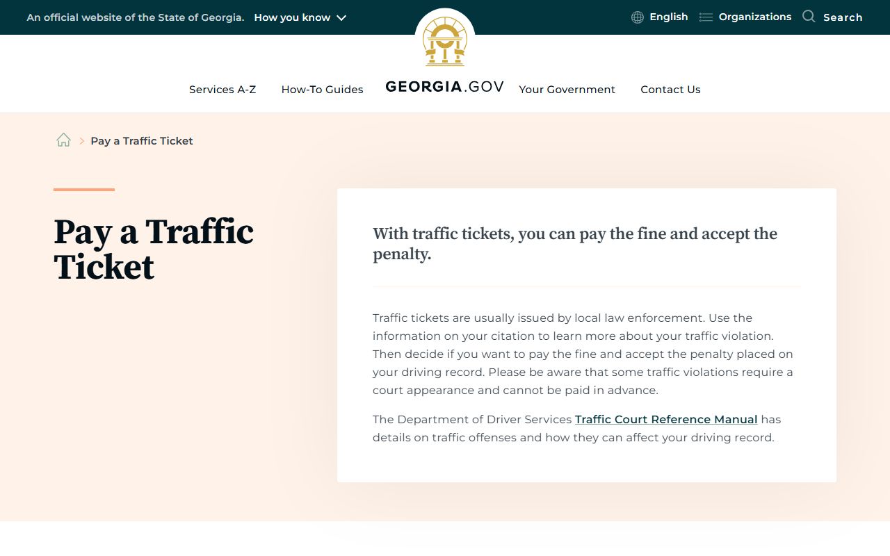 Evans County traffic court records Georgia.gov pay traffic ticket guide