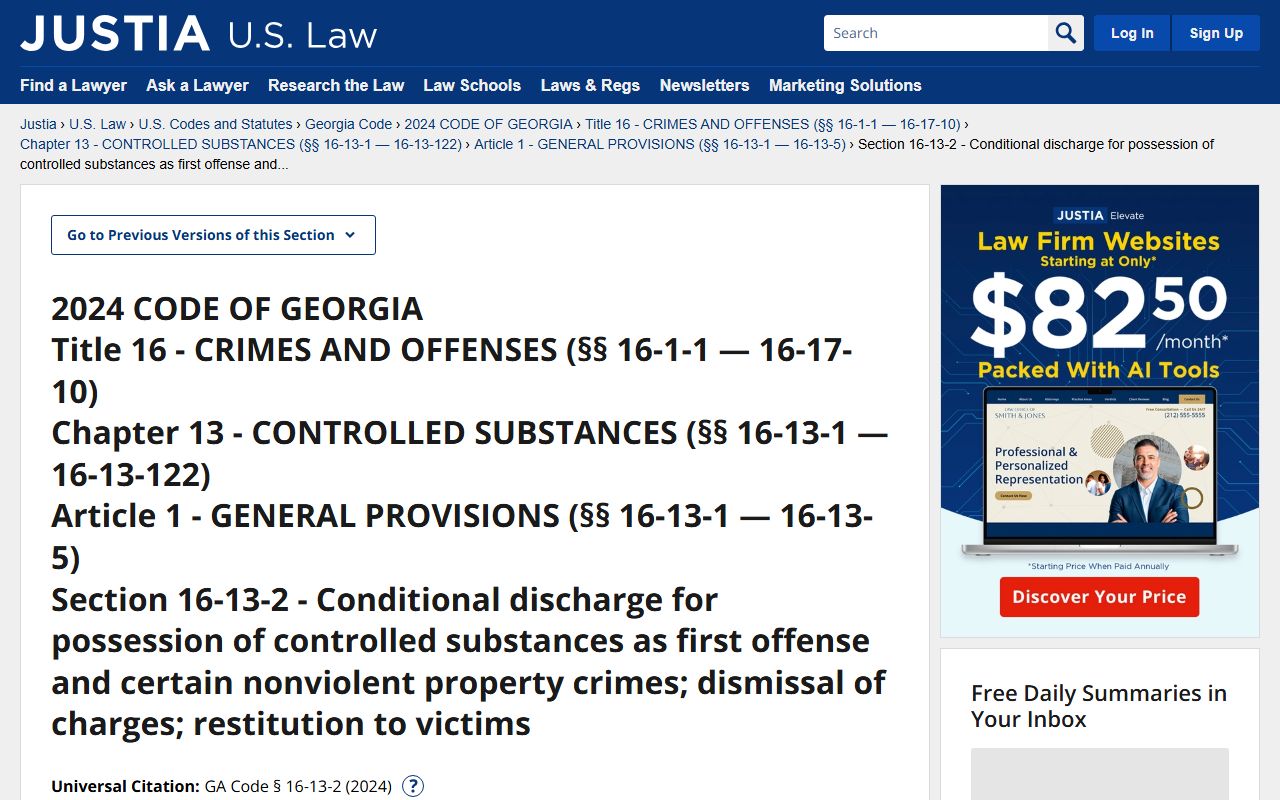 Evans County warrant search Georgia conditional discharge statute